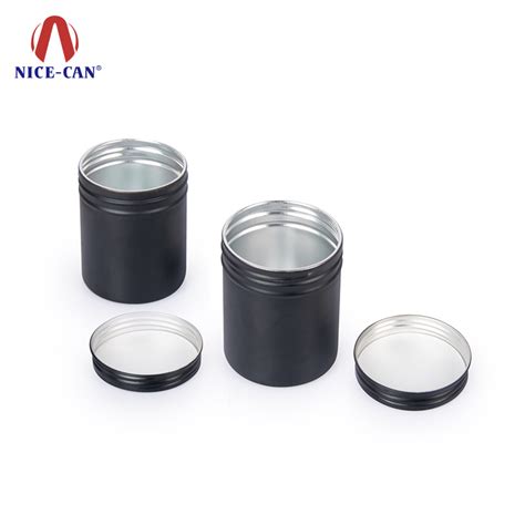 Black Aluminum Box Aluminum Can Round Thread Cosmetic 